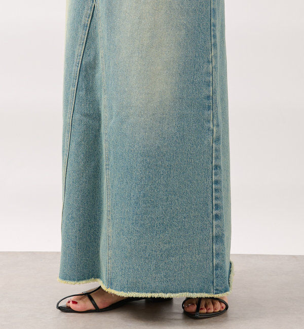  「【MONN.:.(モン)】LOOSE DENIM SKIRT」|スカート|