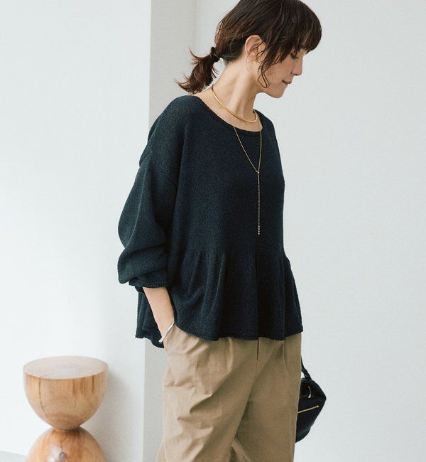  「予約【大人の甘さを演出】ルーズペプラムニット」|ニット・セーター|