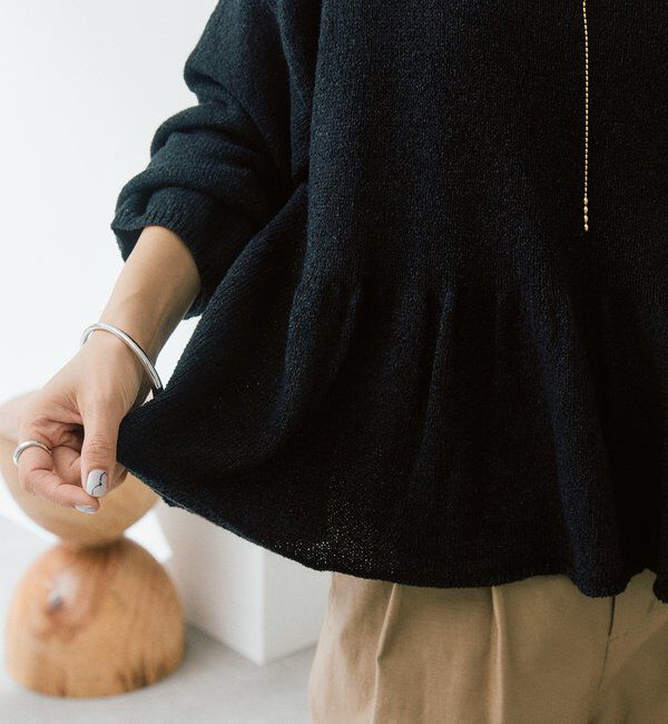  「予約【大人の甘さを演出】ルーズペプラムニット」|ニット・セーター|