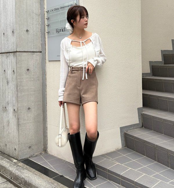  「ギャザーリボンボレロ」|カーディガン|