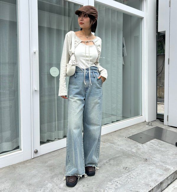  「ギャザーリボンボレロ」|カーディガン|