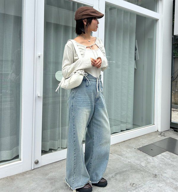  「ギャザーリボンボレロ」|カーディガン|