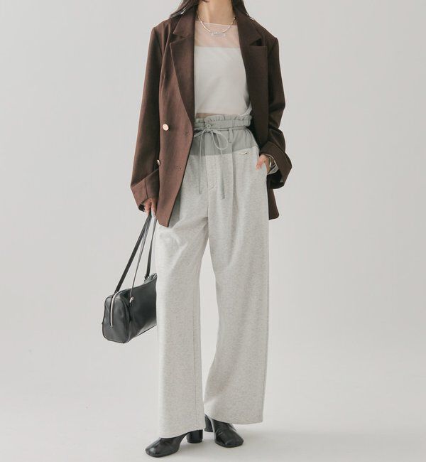  「ウエスト切替スウェットパンツ」|チノ|