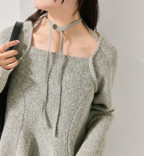  「スクエアネックペプラムニット」|ニット・セーター|