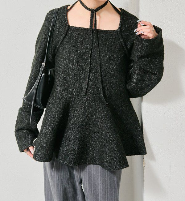  「スクエアネックペプラムニット」|ニット・セーター|