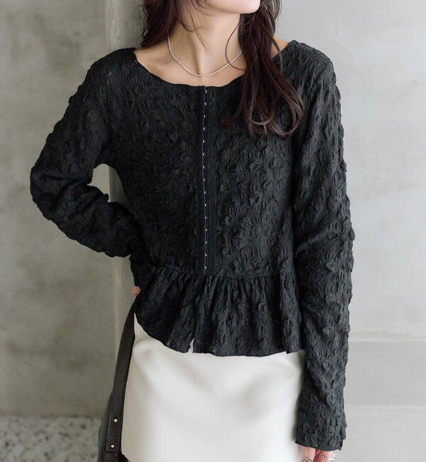  「シャーリングペプラム TOPS」|シャツ・ブラウス|