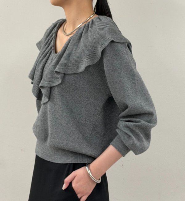  「フリルカラーニット」|ニット・セーター|