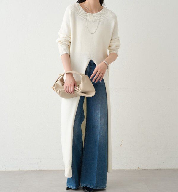  「ハイスリットニットワンピース」|ワンピース|