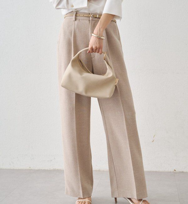  「【Atelier N5/アトリエヌメロサンク】ツイードセミワイドパンツ」|チノ|