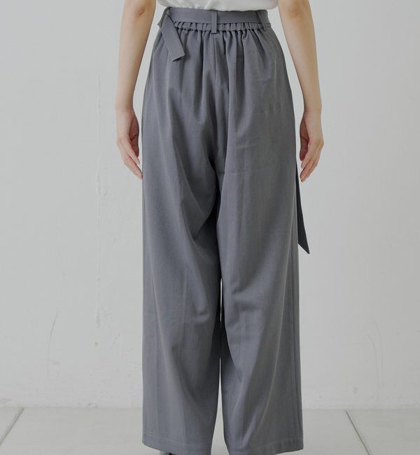  「【SALON by Chico】 BIGリボンスラックスロングパンツ」|チノ|