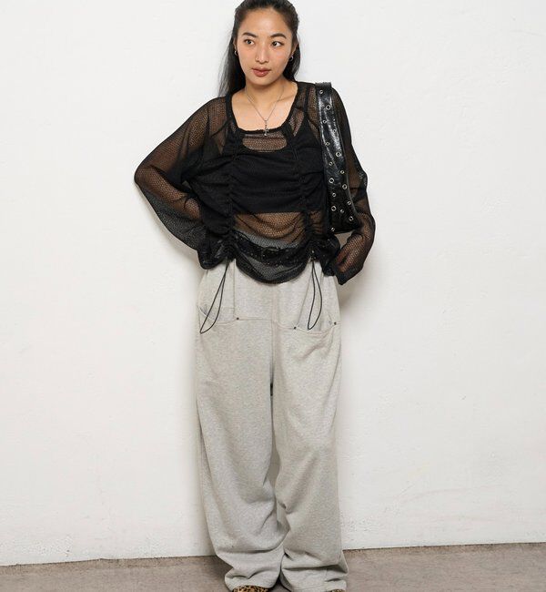  「【低身長・高身長対応】SLASH POCKET SWEAT EASY PANTS」|チノ|