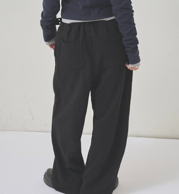  「【低身長・高身長対応】SLASH POCKET SWEAT EASY PANTS」|チノ|