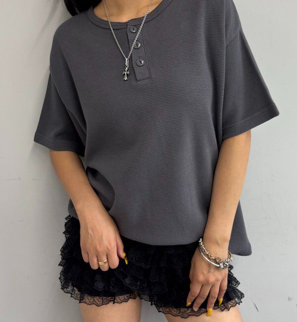  「【Sourcream/サワークリーム】ワッフルヘンリーネックTEE / 2サイズ」|Tシャツ・カットソー|