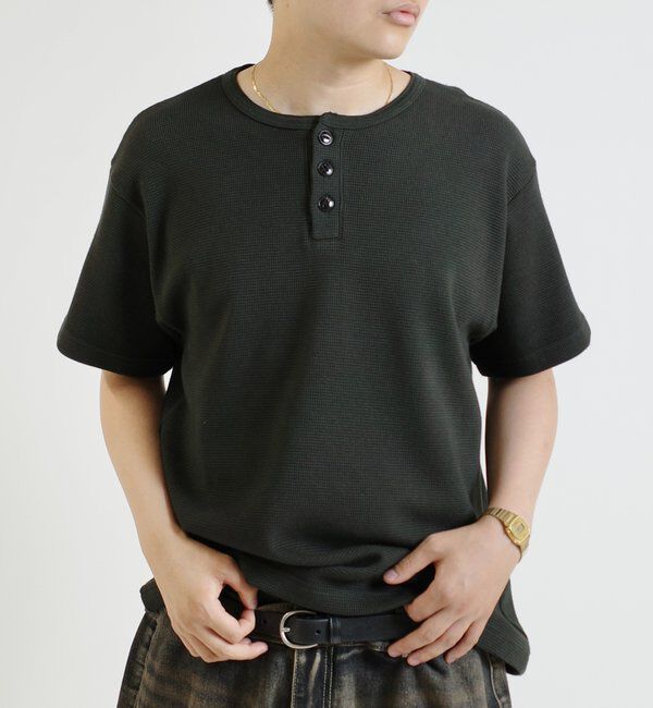  「【Sourcream/サワークリーム】ワッフルヘンリーネックTEE / 2サイズ」|Tシャツ・カットソー|