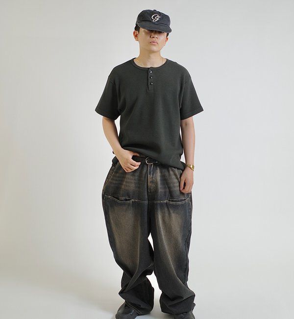  「【Sourcream/サワークリーム】ワッフルヘンリーネックTEE / 2サイズ」|Tシャツ・カットソー|