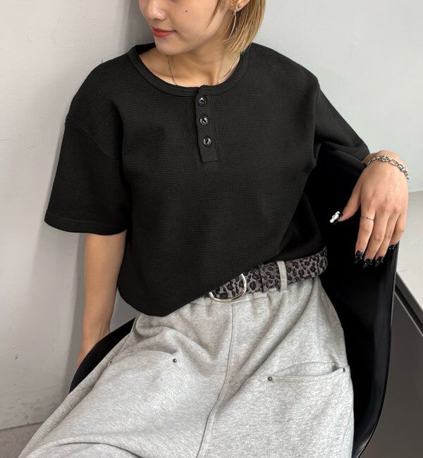  「【Sourcream/サワークリーム】ワッフルヘンリーネックTEE / 2サイズ」|Tシャツ・カットソー|