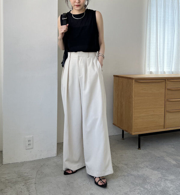  「【累計2万本突破！】【低身長・高身長サイズあり】2タックワイドパンツ」|チノ|