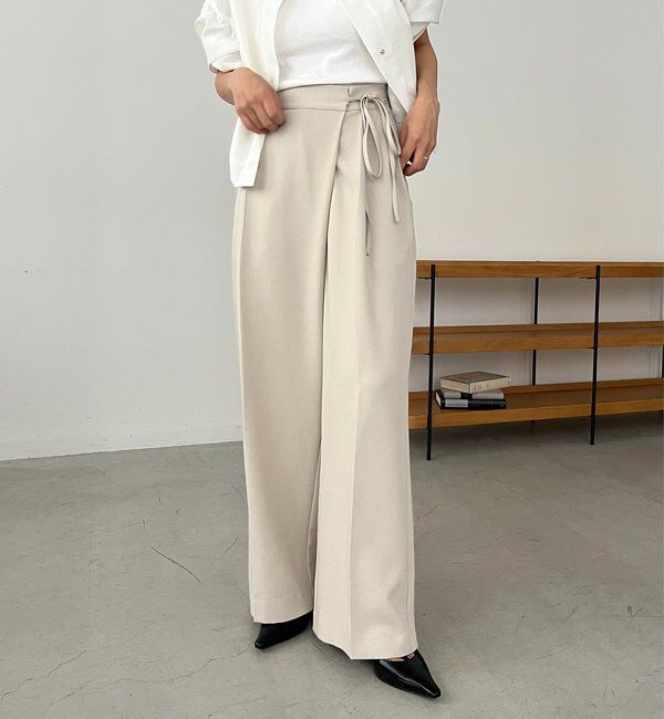  「【待望の追加決定！/新色ブラウン】ラップリボンパンツ」|チノ|