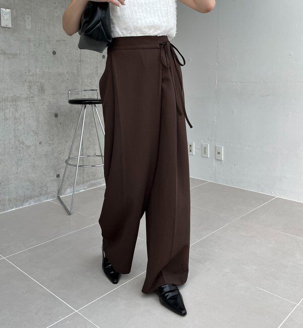  「【待望の追加決定！/新色ブラウン】ラップリボンパンツ」|チノ|