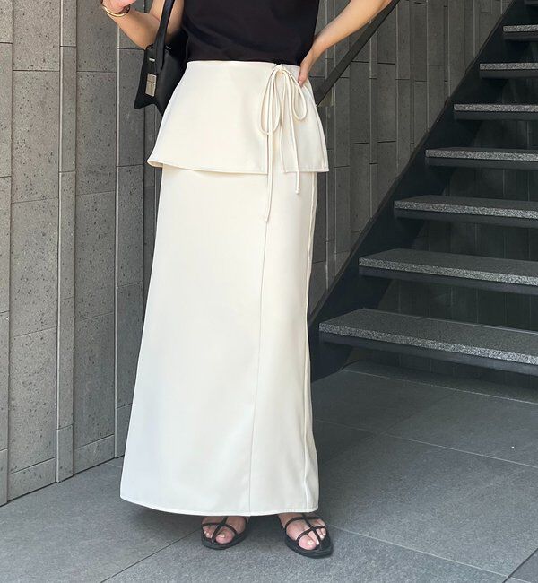  「【腰回りカバー】レイヤードマキシスカート」|スカート|