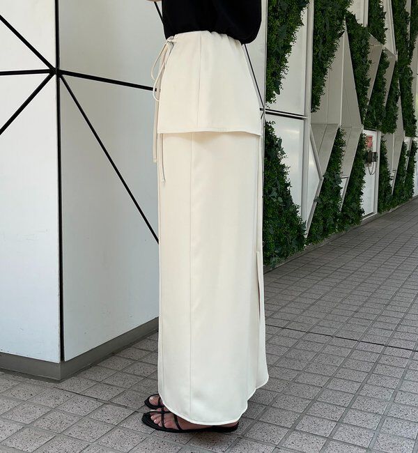  「【腰回りカバー】レイヤードマキシスカート」|スカート|