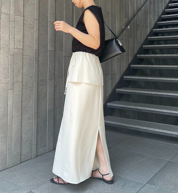  「【腰回りカバー】レイヤードマキシスカート」|スカート|