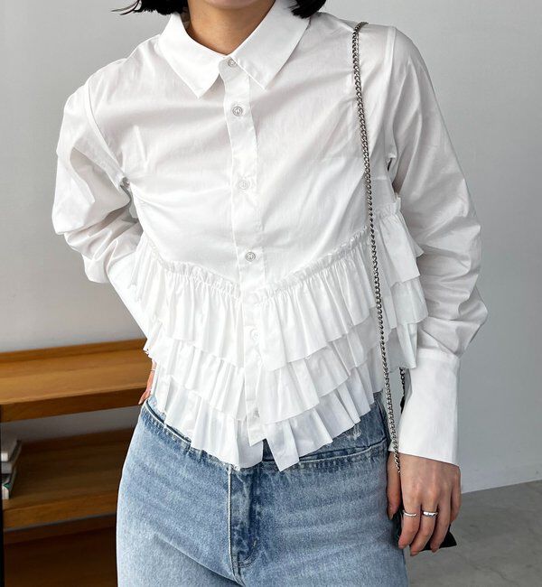  「裾フリルシャツ」|シャツ・ブラウス|