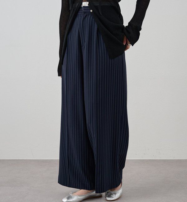  「《セットアップ着用可》ストライプウエストデザインパンツ」|チノ|