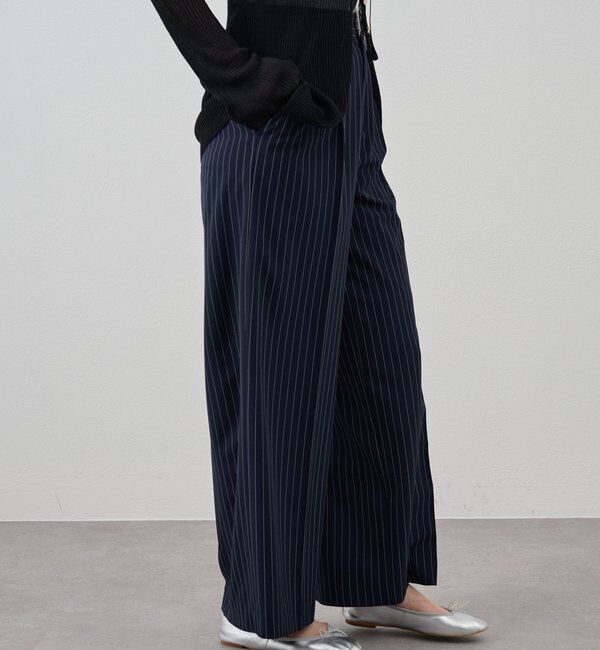  「《セットアップ着用可》ストライプウエストデザインパンツ」|チノ|