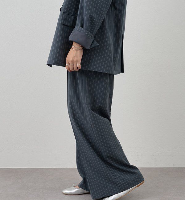  「《セットアップ着用可》ストライプウエストデザインパンツ」|チノ|