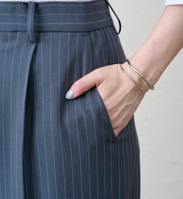  「《セットアップ着用可》ストライプウエストデザインパンツ」|チノ|