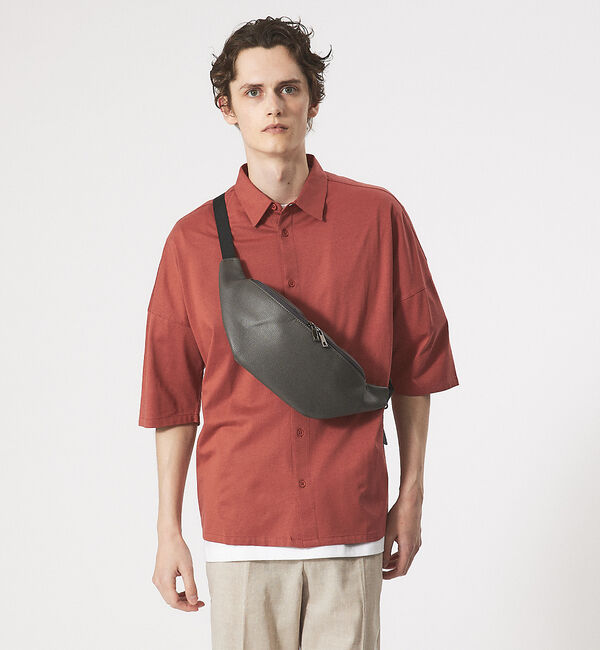 ABAHOUSE「【WEB別注】定番 / シボレザー ショルダーバッグ / ボディバッグ」|その他|グレー