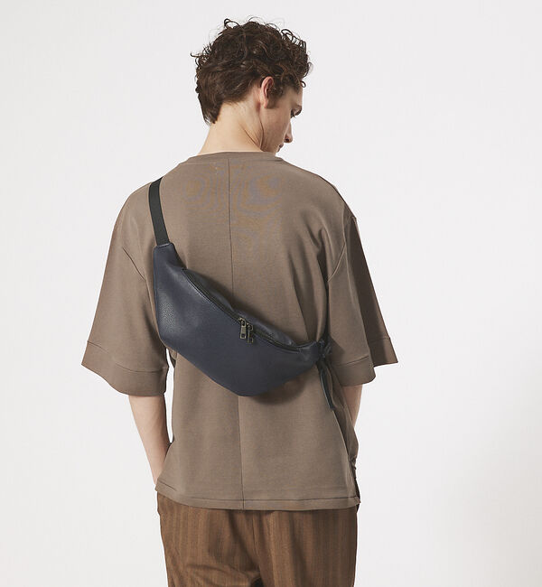 ABAHOUSE「【WEB別注】定番 / シボレザー ショルダーバッグ / ボディバッグ」|その他|ネイビー