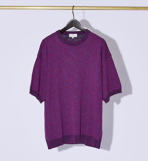 ABAHOUSE「メッシュニット スラブTシャツ / シアー素材」|Tシャツ・カットソー|レッド