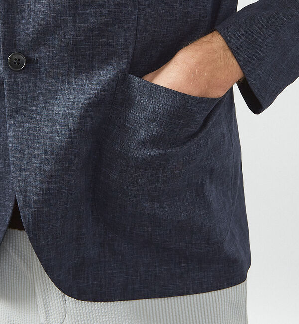 ABAHOUSE「【セットアップ対応】ソロストレッチリネン ライトジャケット / サマージャケット」|テーラードジャケット|