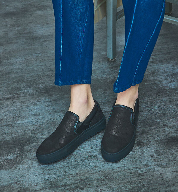 alfredoBANNISTER「【MASTER KICKS】厚底シャークソール レザー メッシュ型押し スリッポ」|スニーカー|