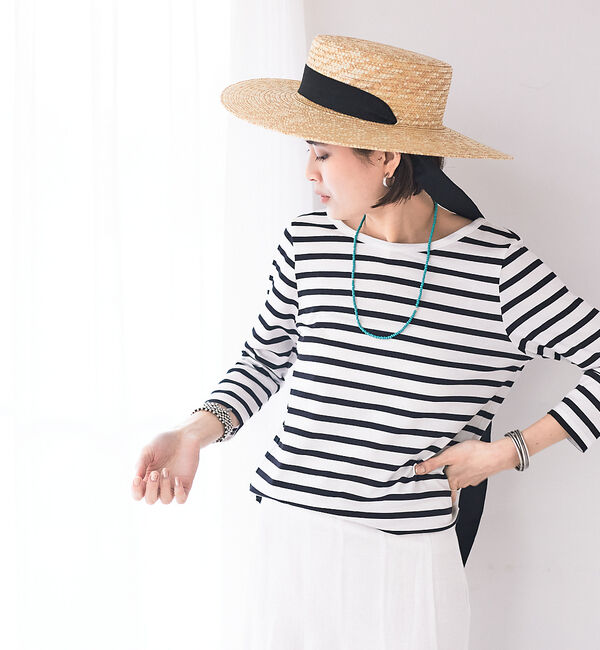 Rouge vif「バックVネック天竺ボーダープルオーバー」|Tシャツ・カットソー|