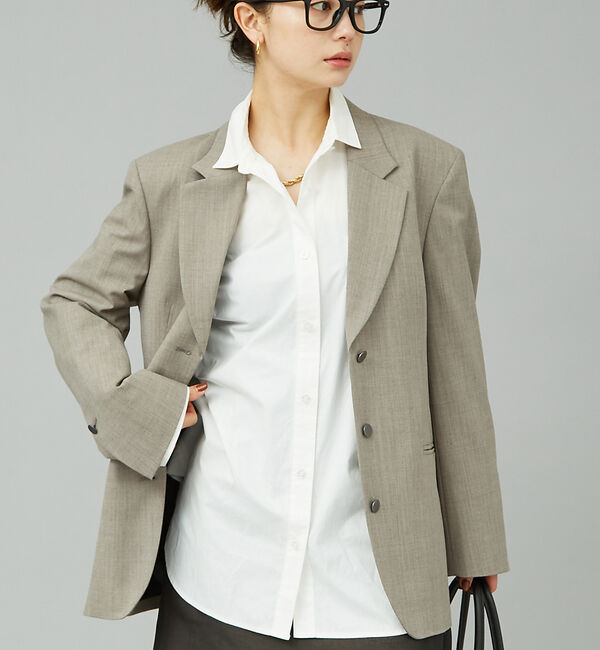 Rouge vif「ビックジャケット」|テーラードジャケット|グレージュ