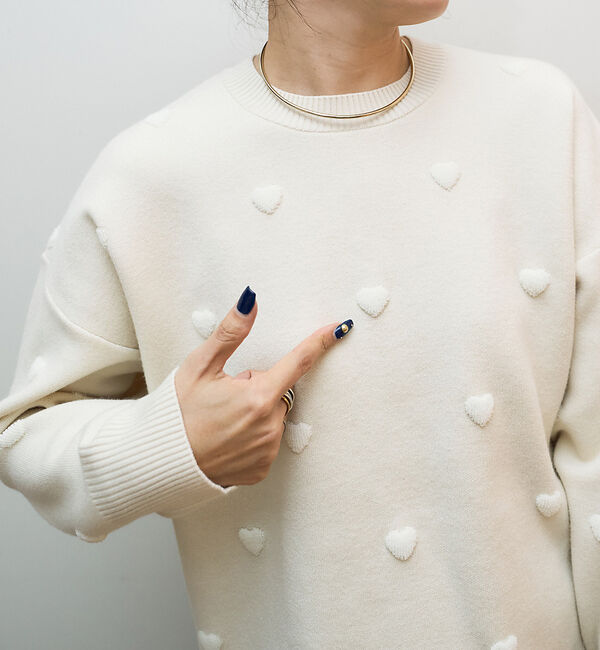 Rouge vif「【新色登場】ハートジャガードニットプルオーバー」|ニット・セーター|