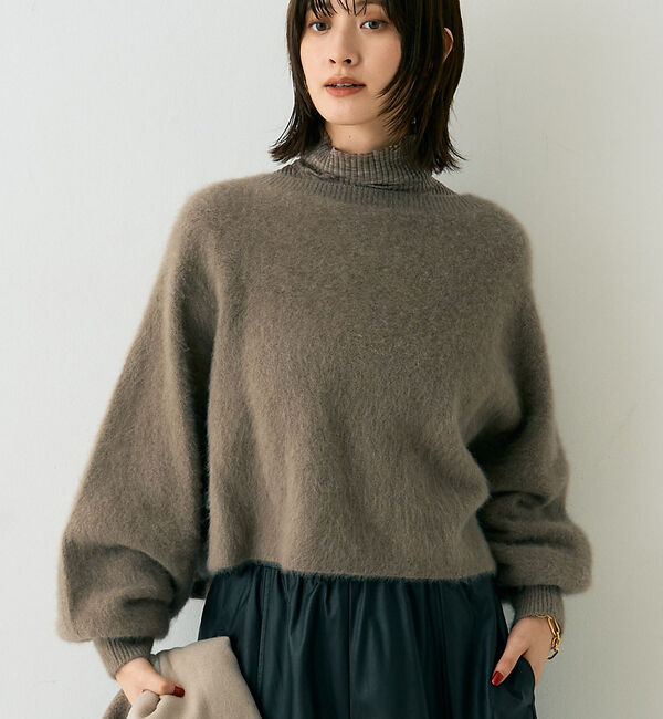 Rouge vif「フォックスウールクロップドボレロプルオーバー」|ニット・セーター|ベージュ