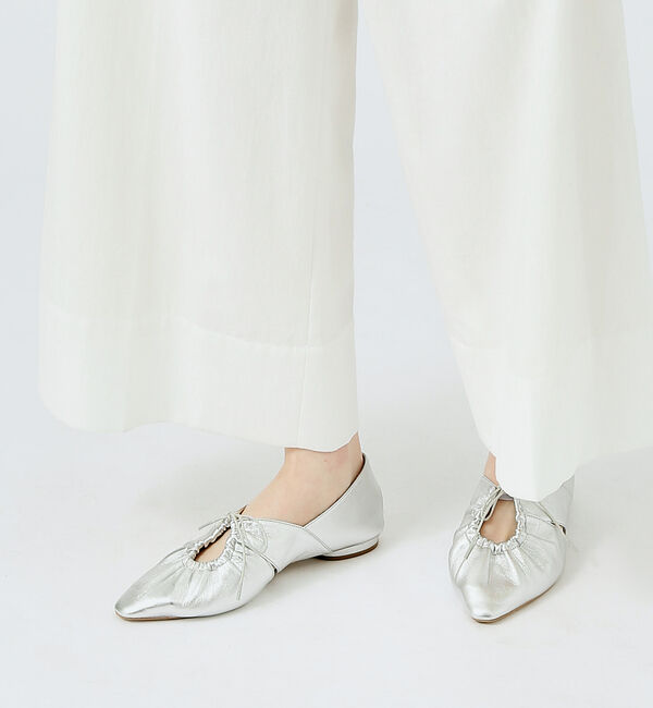 AU BANNISTER「ソフトレザーシャーリングバブーシュ」|その他|シルバー