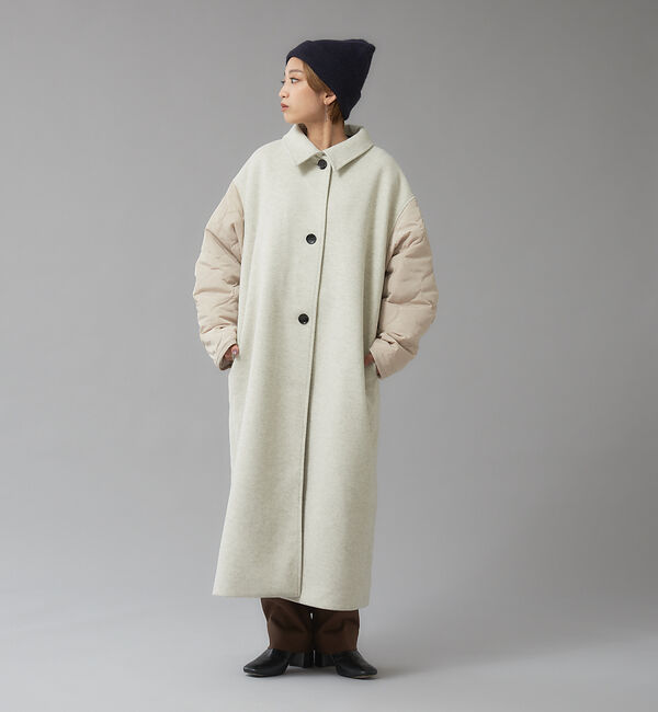 NOMINE「袖キルティングステンカラーコート」|ステンカラーコート|