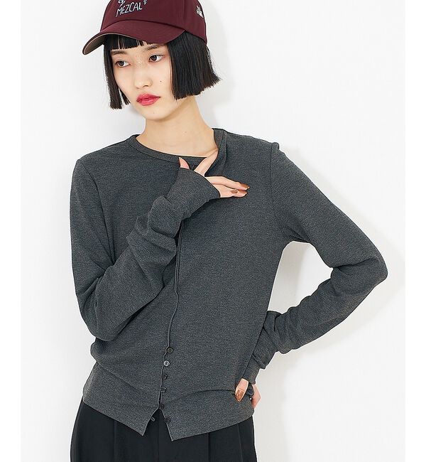 NOMINE「フロントラインスリット ロンT」|Tシャツ・カットソー|チャコールグレー