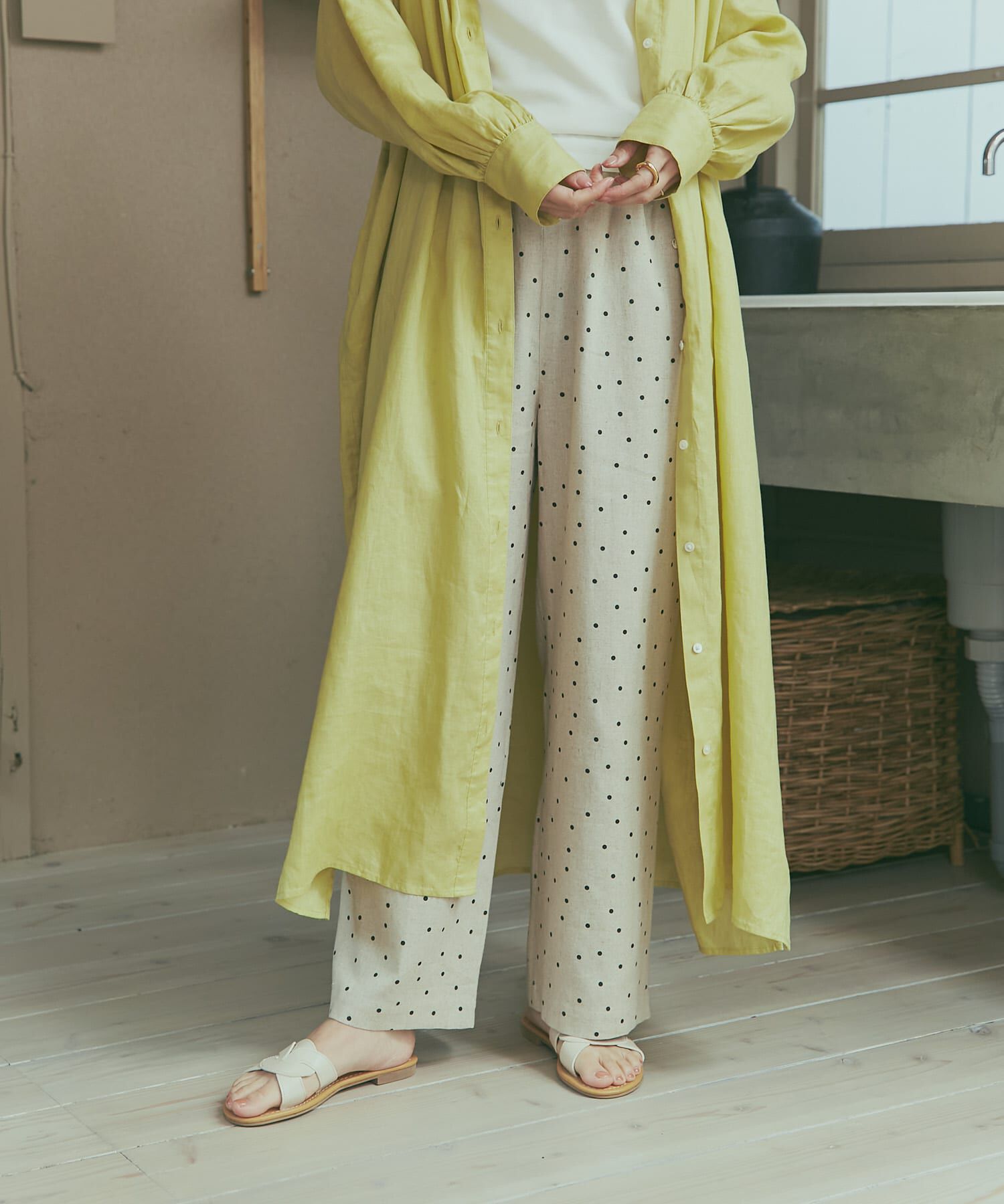 URBAN RESEARCH DOORS「リネンレーヨンドットイージーパンツ」|その他|