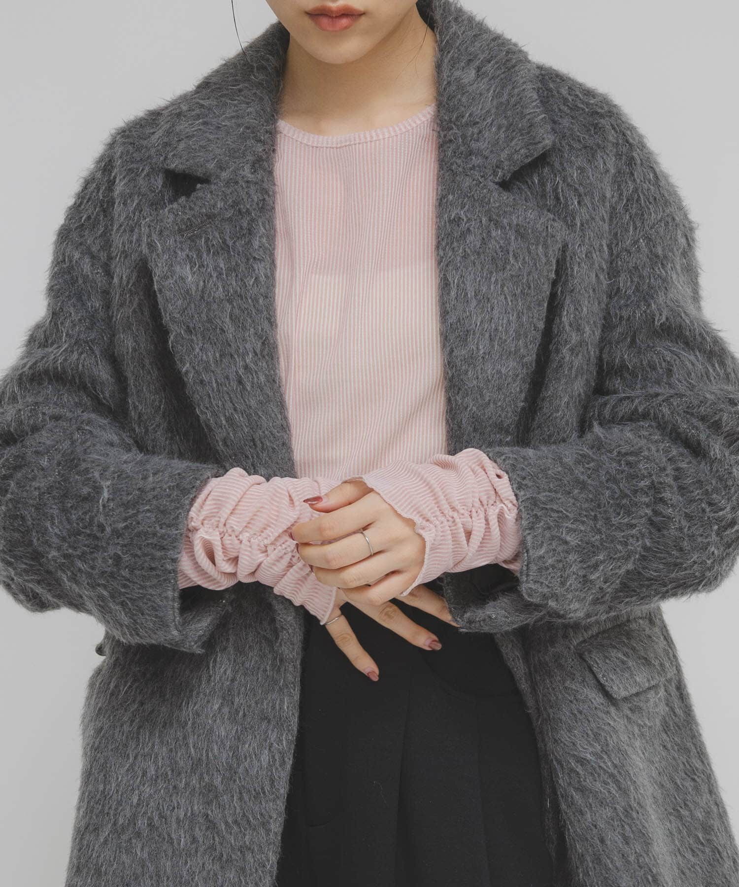  「シアーベロアシャーリングスリーブトップス」|Tシャツ・カットソー|