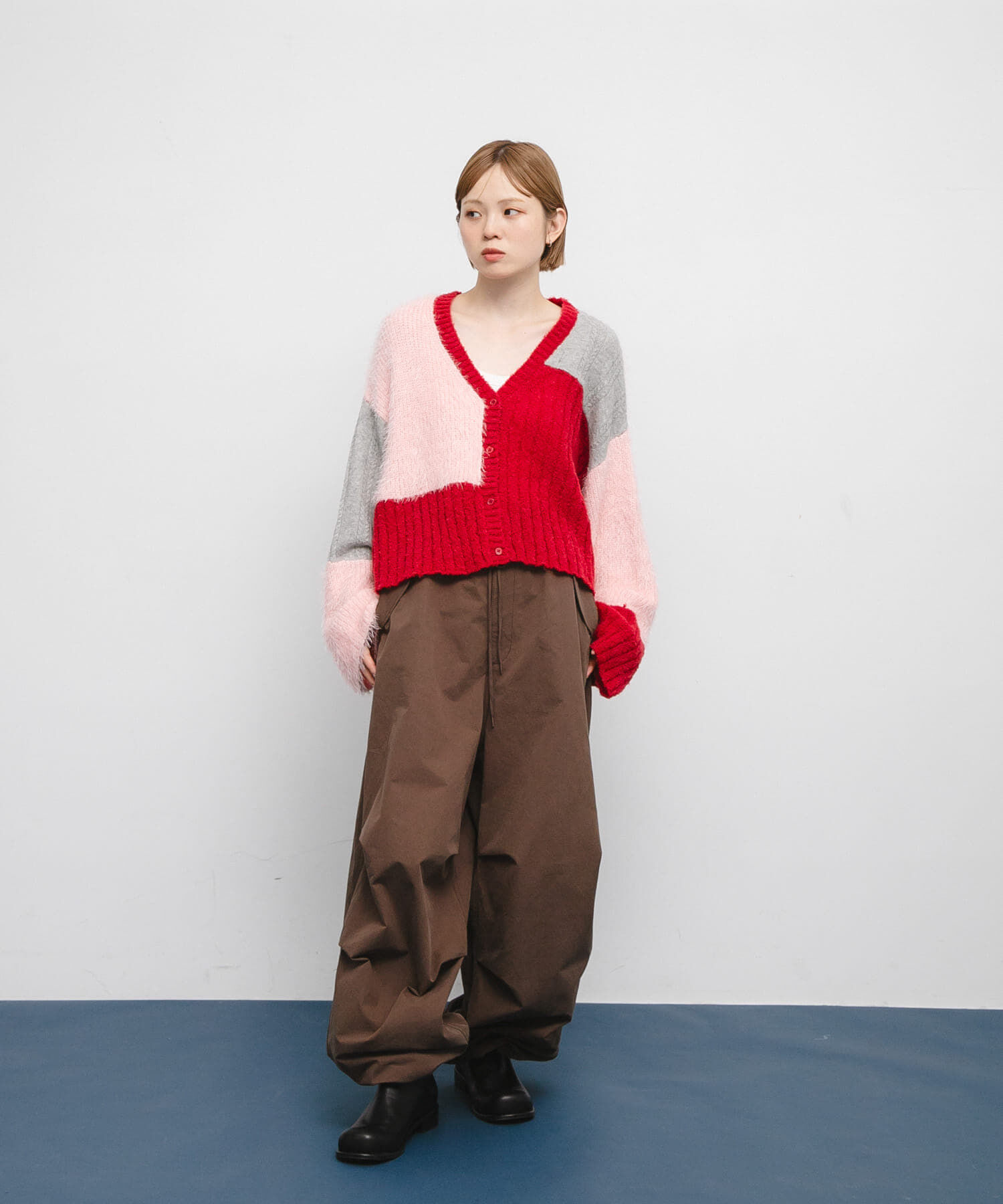  「パッチワークニットカーディガン」|カーディガン|