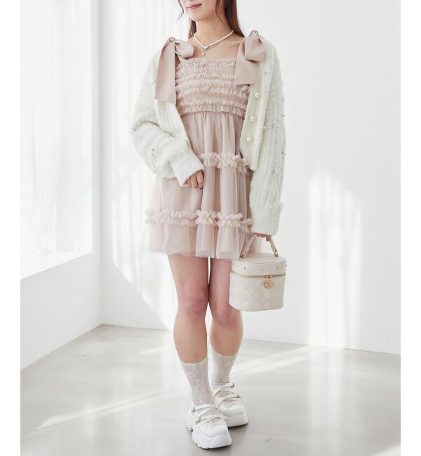  「フリルチュールミニワンピース」|ワンピース|