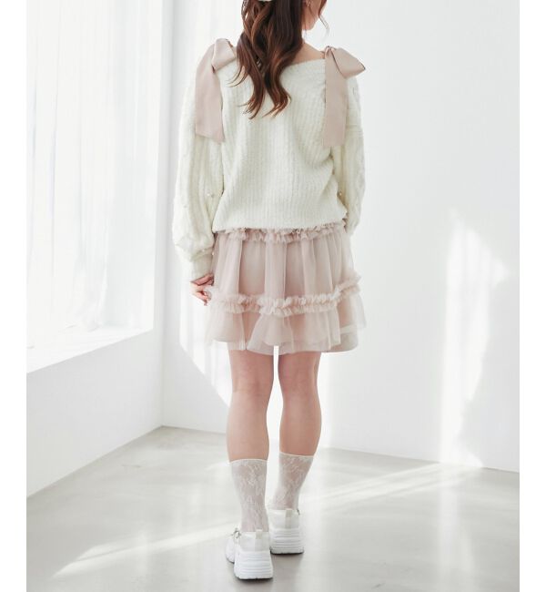  「フリルチュールミニワンピース」|ワンピース|