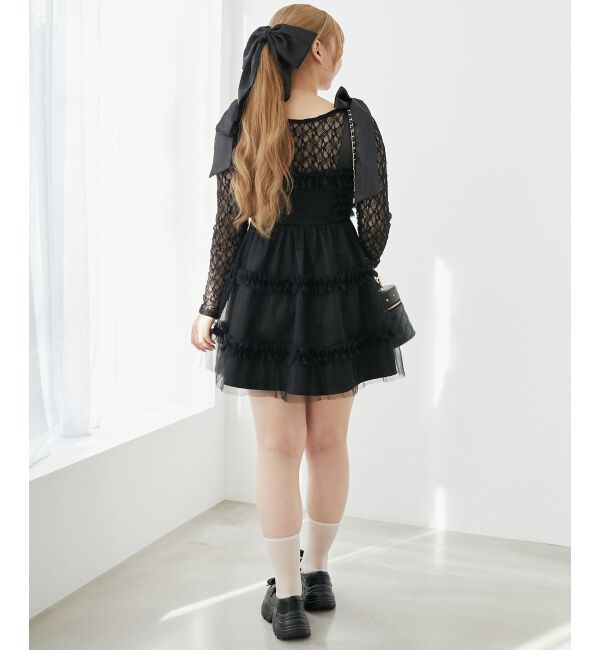  「フリルチュールミニワンピース」|ワンピース|