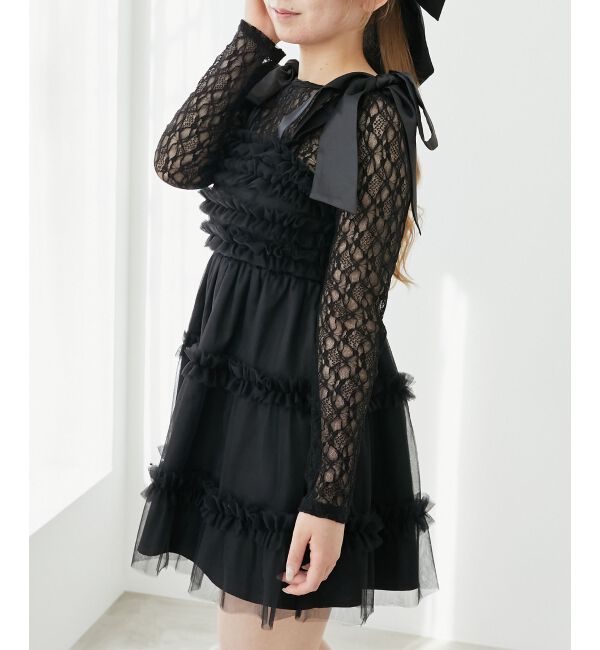  「フリルチュールミニワンピース」|ワンピース|